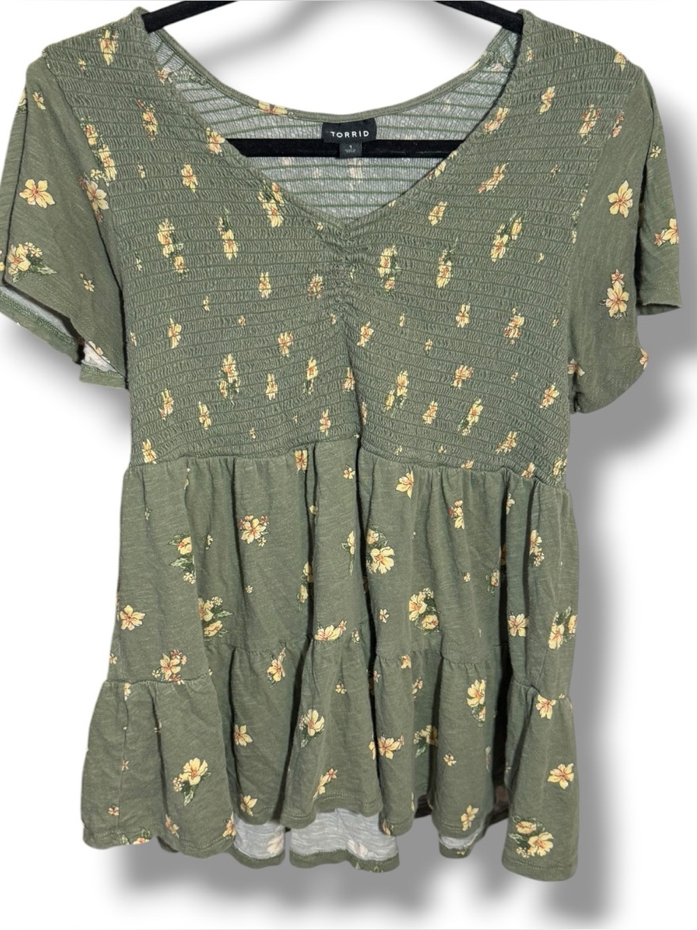 Torrid Floral Smocked Babydoll Top